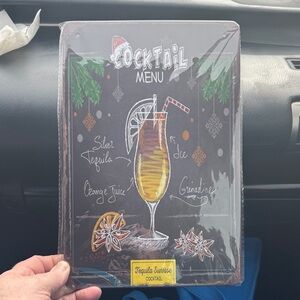 12” x 8” Metal Tin Sign Cocktail Menu Sign with Tequila Sunrise Design (NEW)